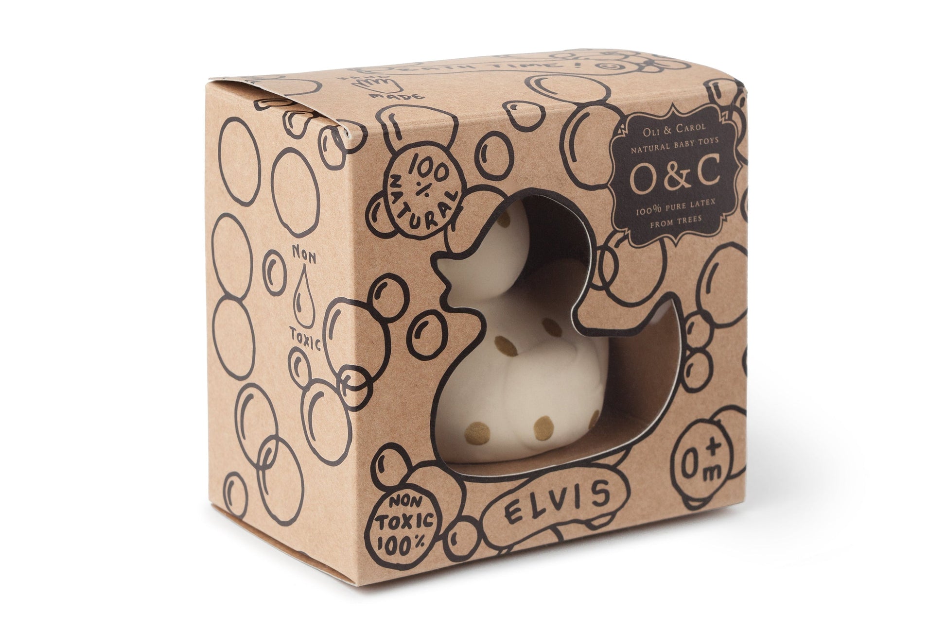 Elvis le Canard Pois Dorés – Jouet de bain et dentition bébé – vue produit 5