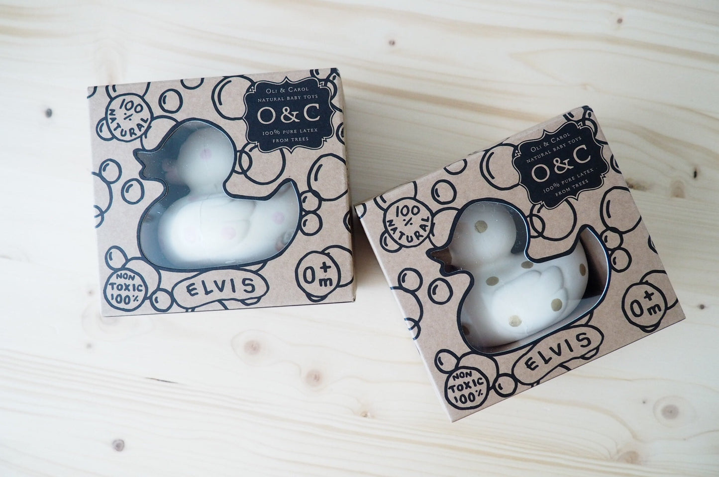 Elvis le Canard Pois Roses – Jouet de bain et dentition bébé – vue produit 11