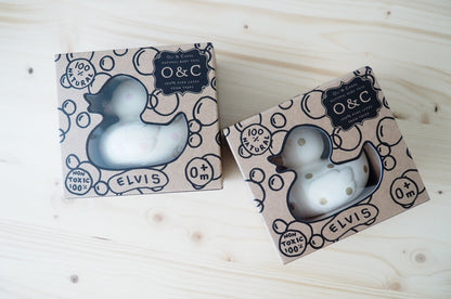 Elvis le Canard Pois Roses – Jouet de bain et dentition bébé – vue produit 11