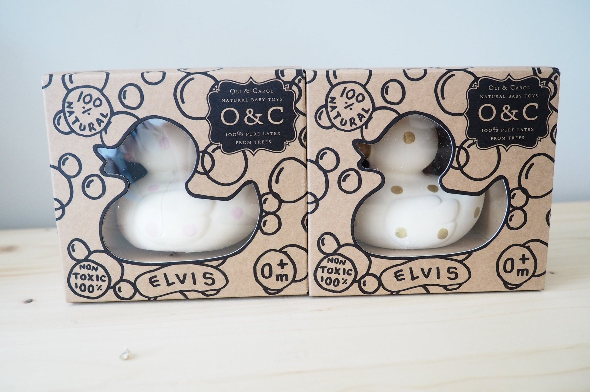 Elvis le Canard Pois Roses – Jouet de bain et dentition bébé – vue produit 12