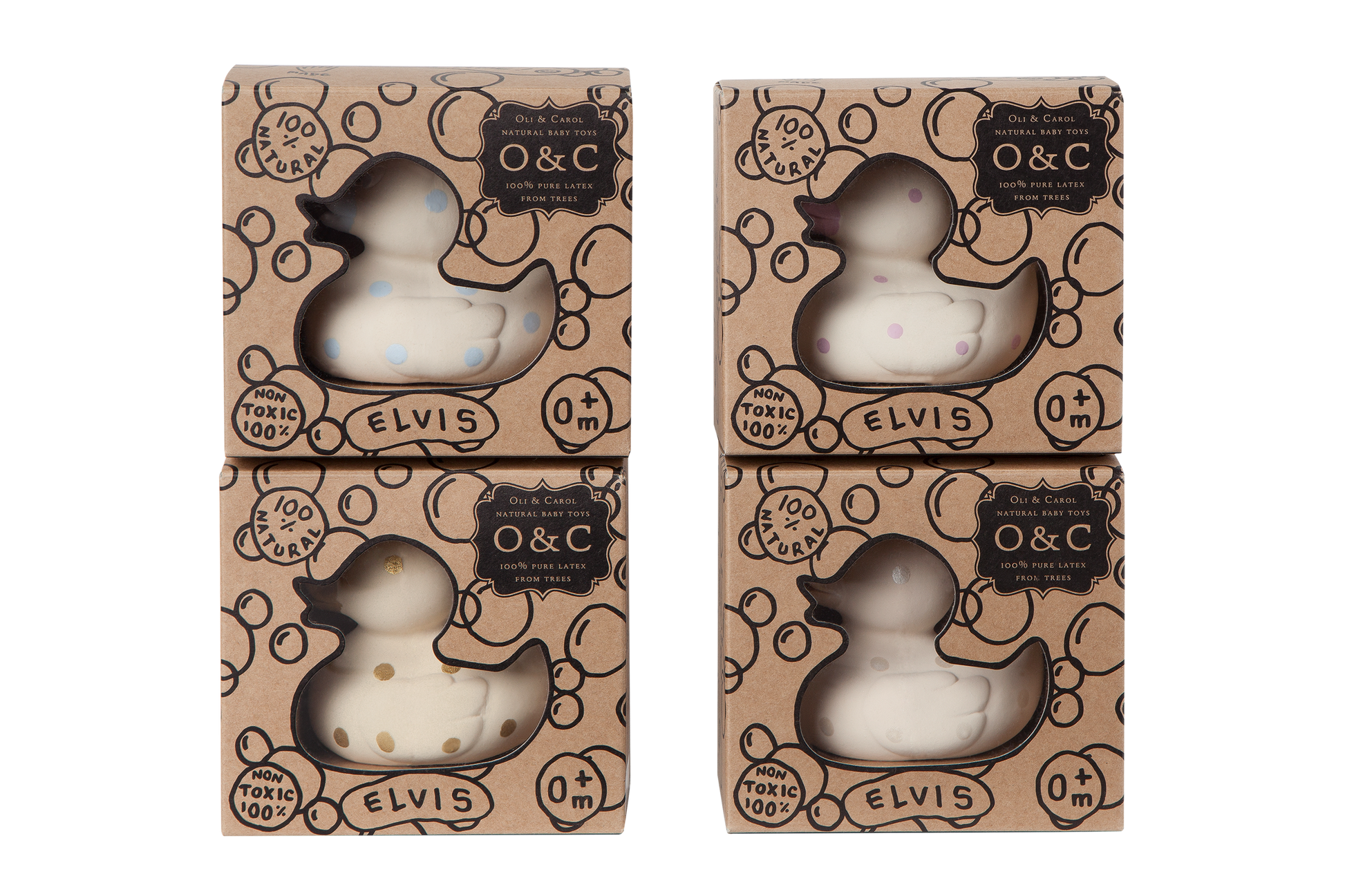 Elvis le Canard Pois Roses – Jouet de bain et dentition bébé – vue produit 10
