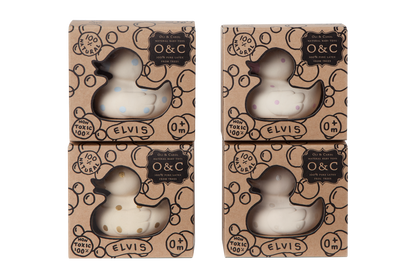 Elvis le Canard Pois Roses – Jouet de bain et dentition bébé – vue produit 10