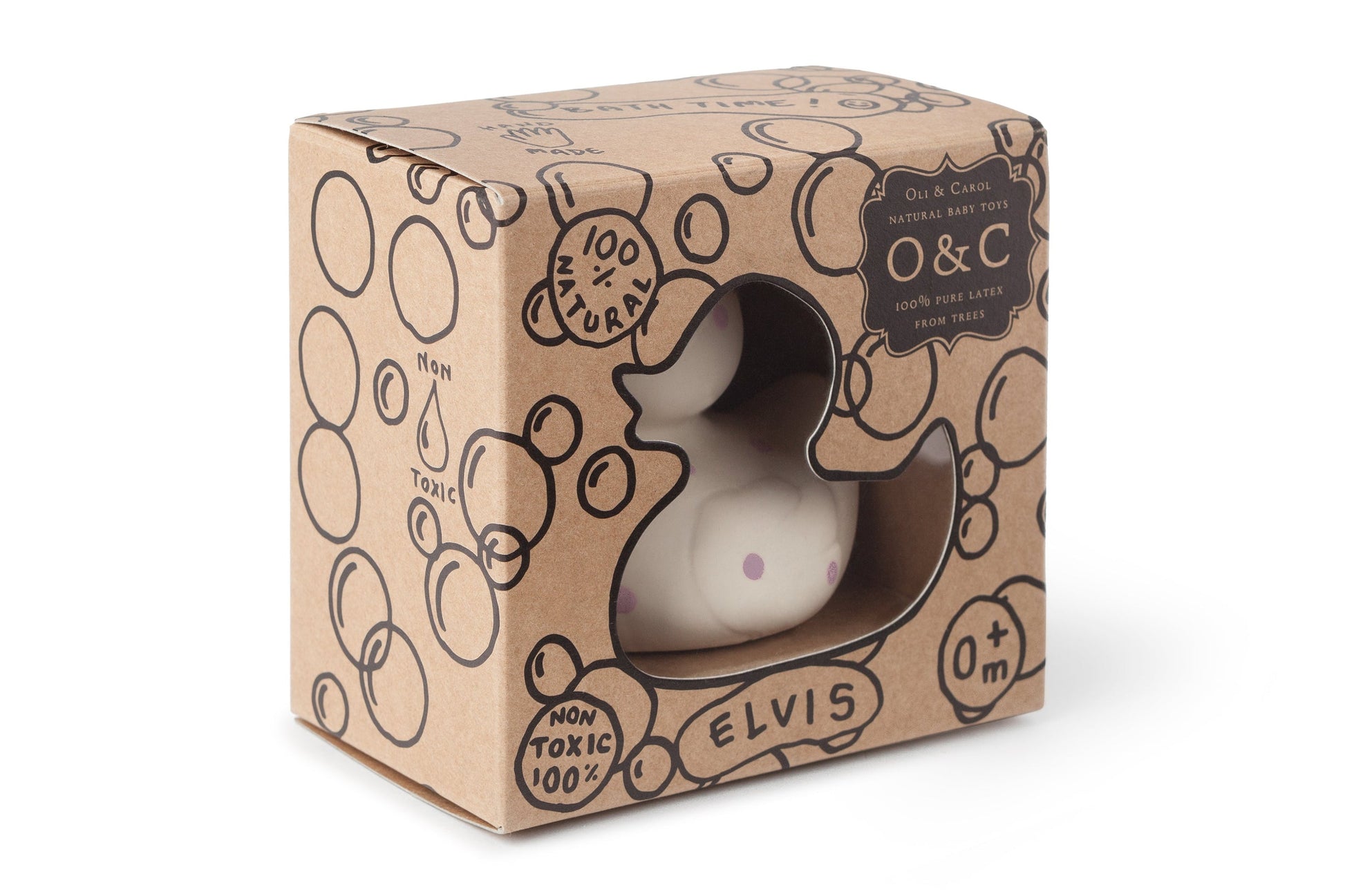 Elvis le Canard Pois Roses – Jouet de bain et dentition bébé – vue produit 6