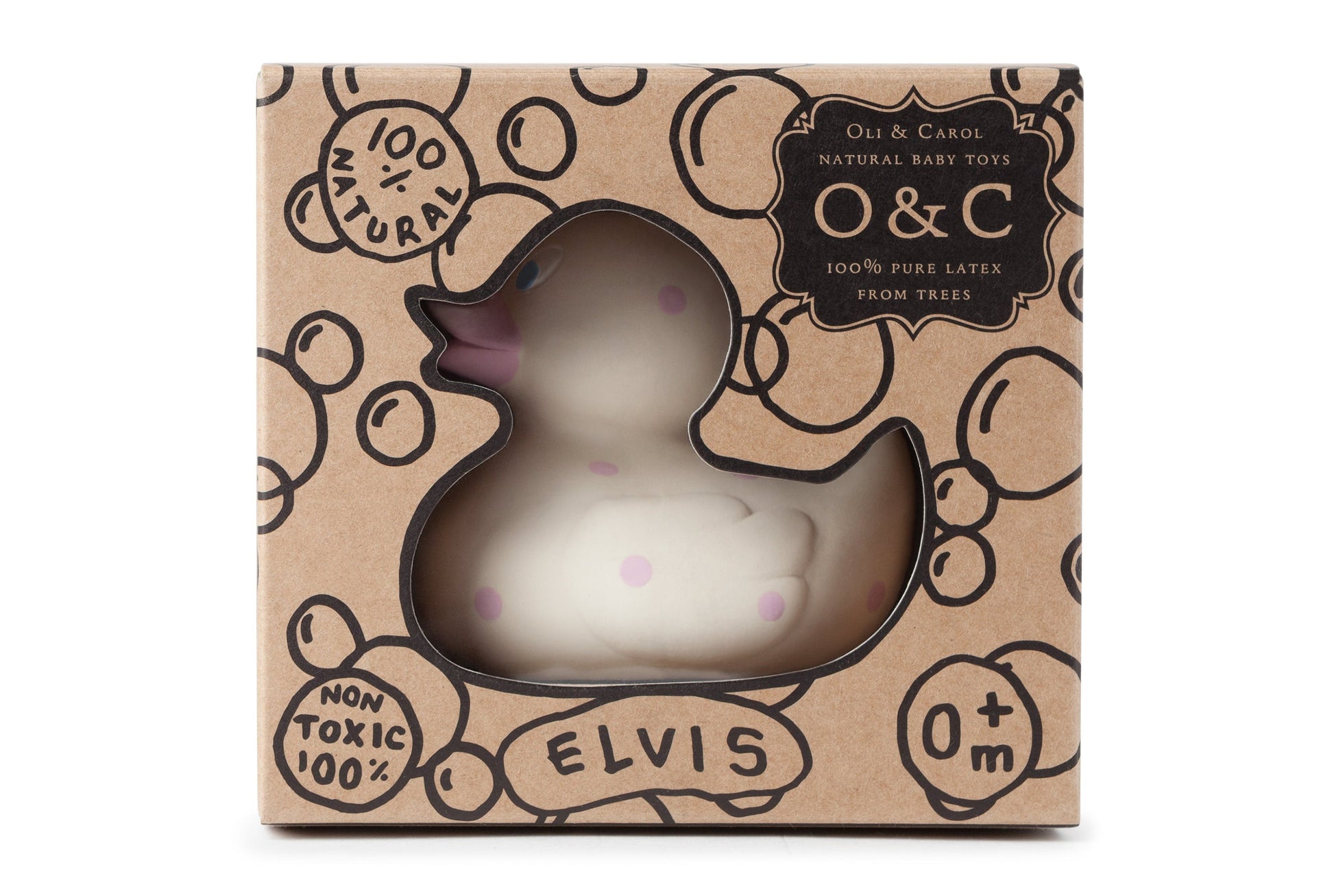 Elvis le Canard Pois Roses – Jouet de bain et dentition bébé – vue produit 5