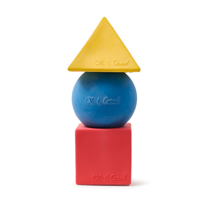 3 formes géométriques couleurs classiques – Blocs à empiler bébé – Oli&Carol x Bauhaus Movement