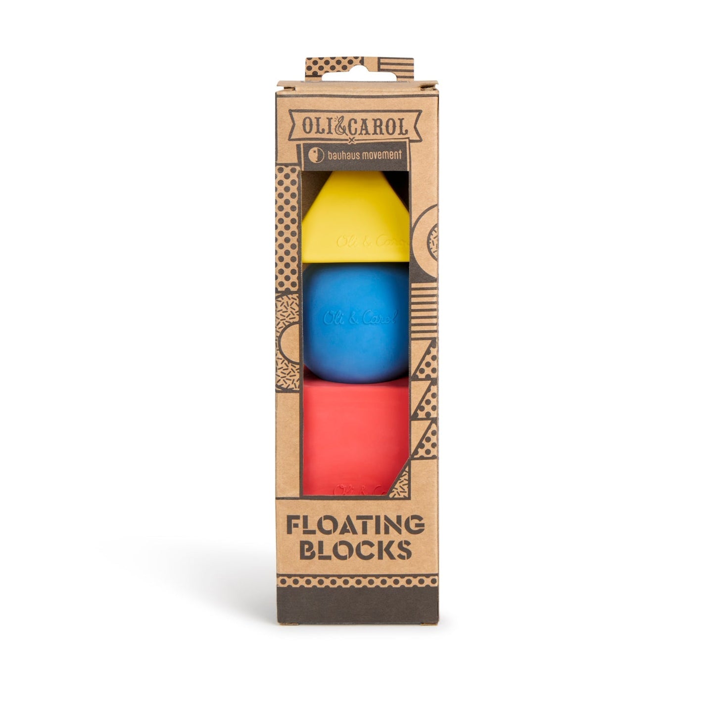 3 formes géométriques couleurs classiques – Blocs à empiler bébé – Oli&Carol x Bauhaus Movement – vue produit 3