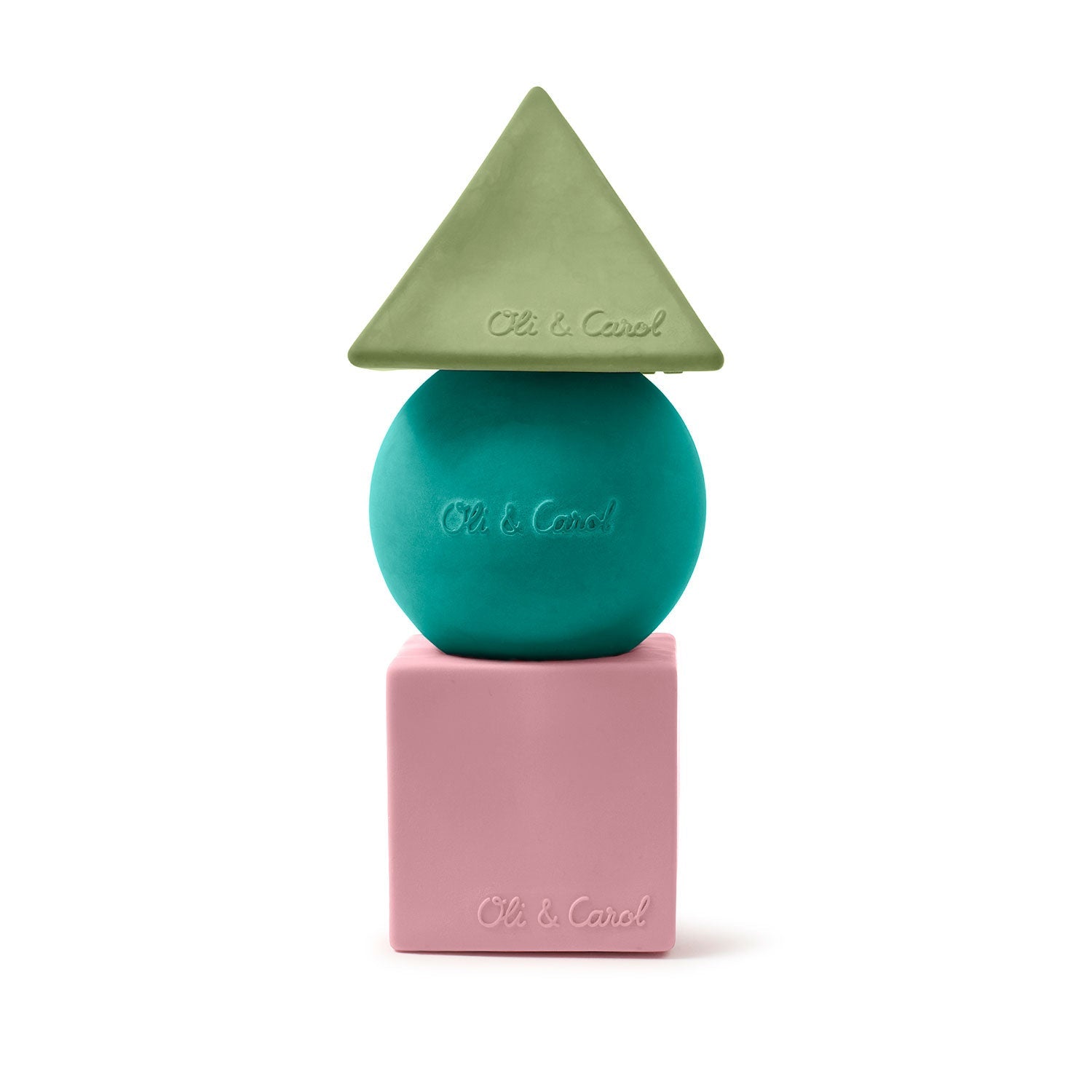 3 formes géométriques couleurs douces – Blocs à empiler bébé – Oli&Carol x Bauhaus Movement