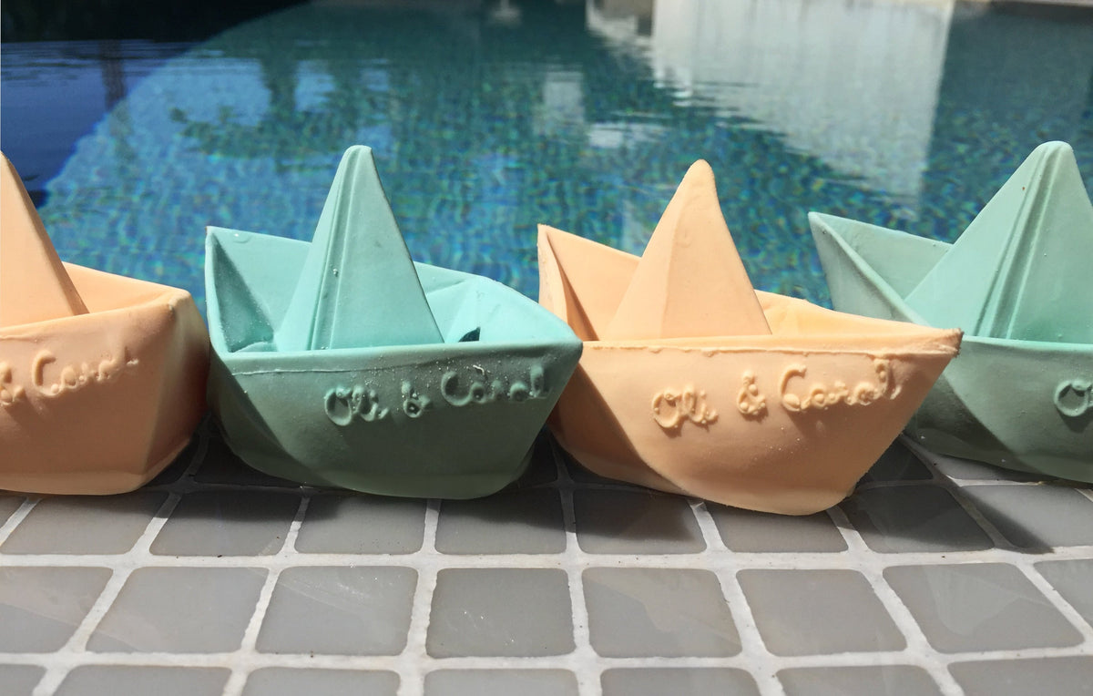 Bateau Origami Menthe – Jouet de bain et dentition bébé – vue produit 8