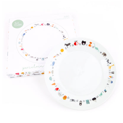 Assiette en Porcelaine Alphabet avec Ventouse