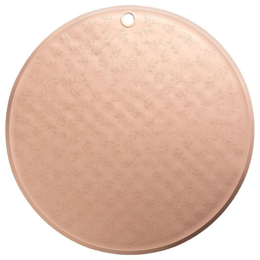 Tapis de bain rond Feuillage Rose - Natruba