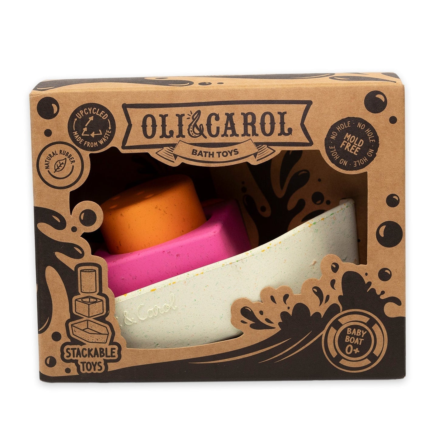Bateau de bain en caoutchouc recyclé orange – vue produit 3