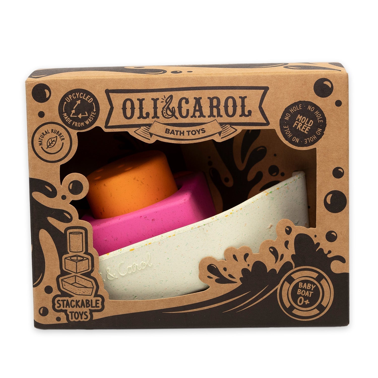 Bateau de bain en caoutchouc recyclé orange – vue produit 3