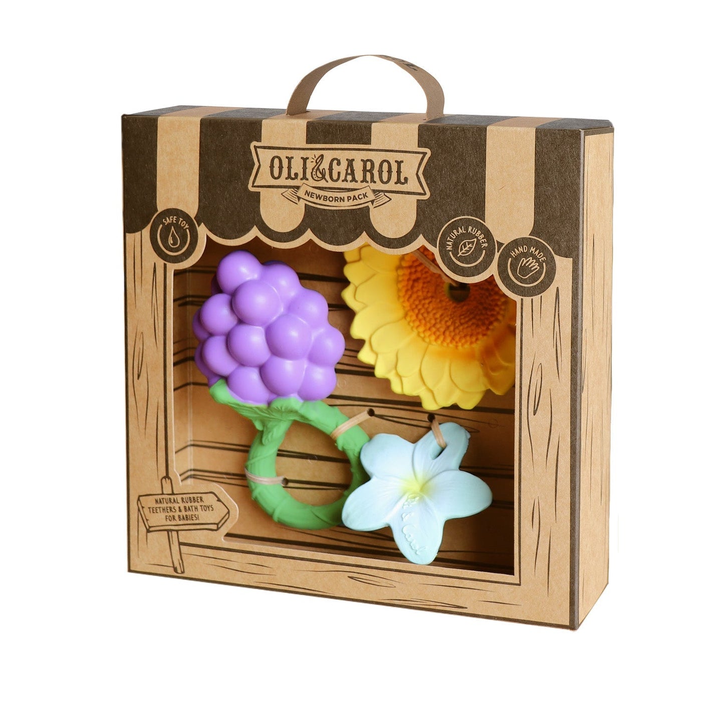 Coffret cadeau bébé – Dentition, hochet et mini anneau
