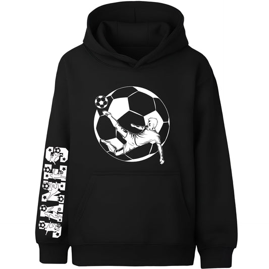 Football Hoodie – Fringoo Black Football for Boys Cotton Rich Soft Hooded – Black Football Sleeve