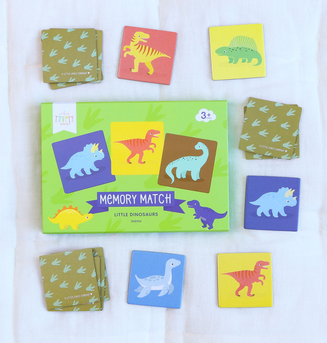 Jeu de mémoire - Petits dinosaures – vue 2 – A Little Lovely Company