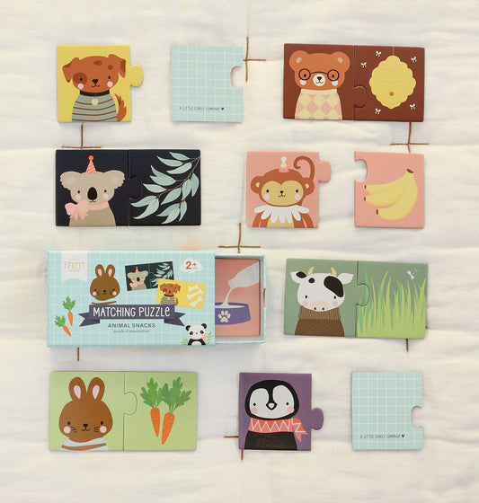 Puzzle d’association - Animaux gourmands – vue 2 – A Little Lovely Company