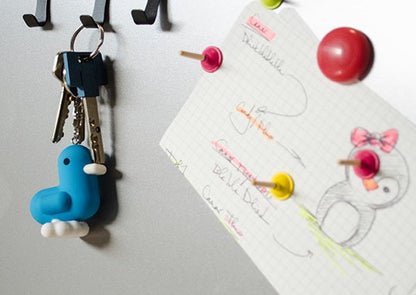 Neonblauer Enten-Schlüsselanhänger