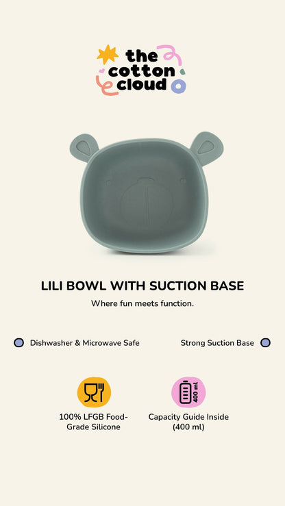 Bol à manger Lili l'Ours Silicone Blush