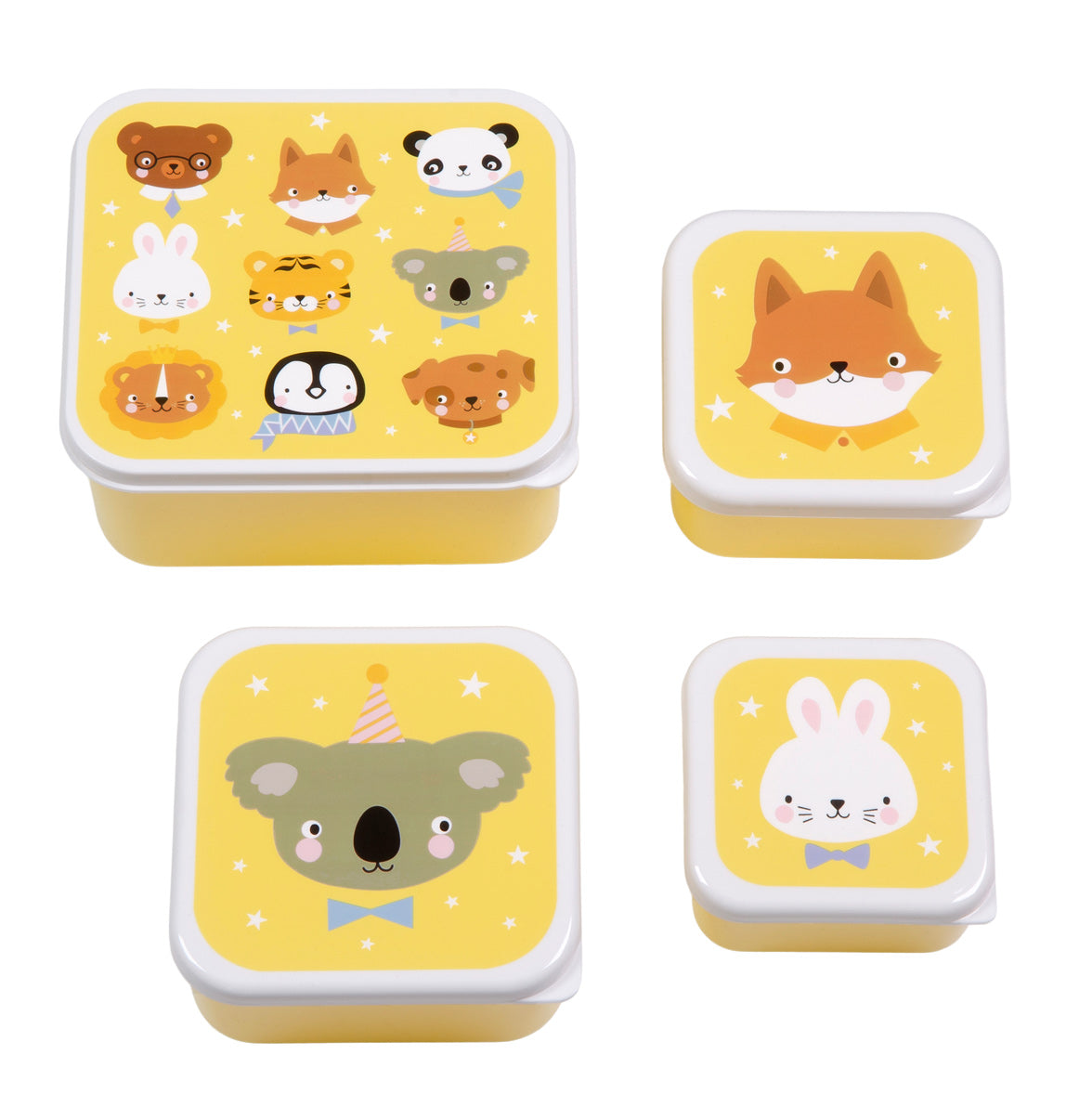 Lot de 4 boîtes repas et goûter - Amis des animaux – A Little Lovely Company
