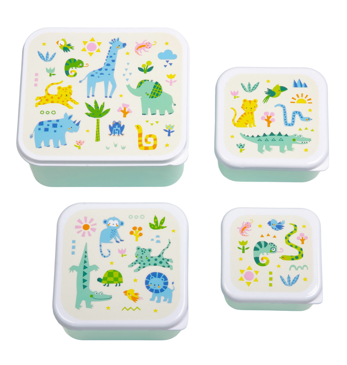 Lot de 4 boîtes repas et goûter - Jungle – A Little Lovely Company