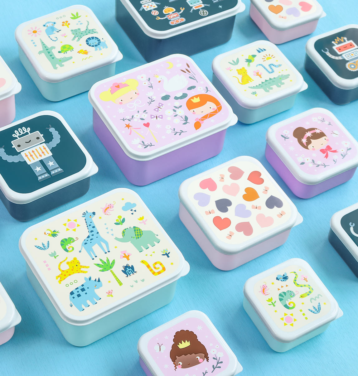 Lot de 4 boîtes repas et goûter - Jungle – vue 7 – A Little Lovely Company