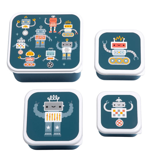 Lot de 4 boîtes repas et goûter - Robots – A Little Lovely Company