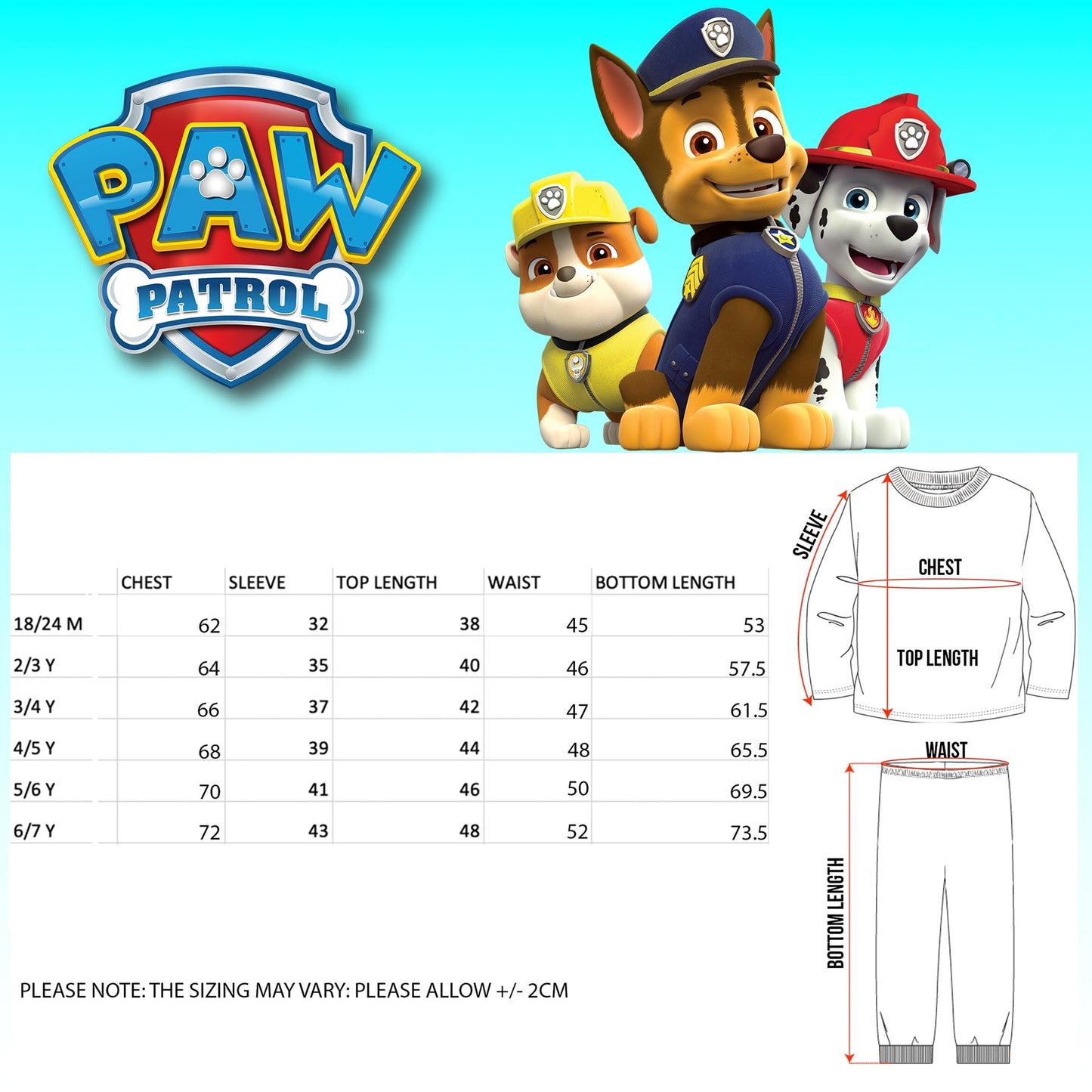 Pat’ Patrouille Pyjama- DARK bleu