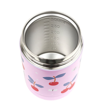 Pot alimentaire isotherme en inox - Cerises – vue 4 – A Little Lovely Company