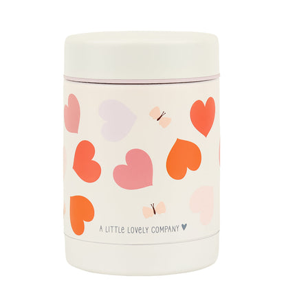 Pot alimentaire isotherme en inox - Cœurs – vue 3 – A Little Lovely Company