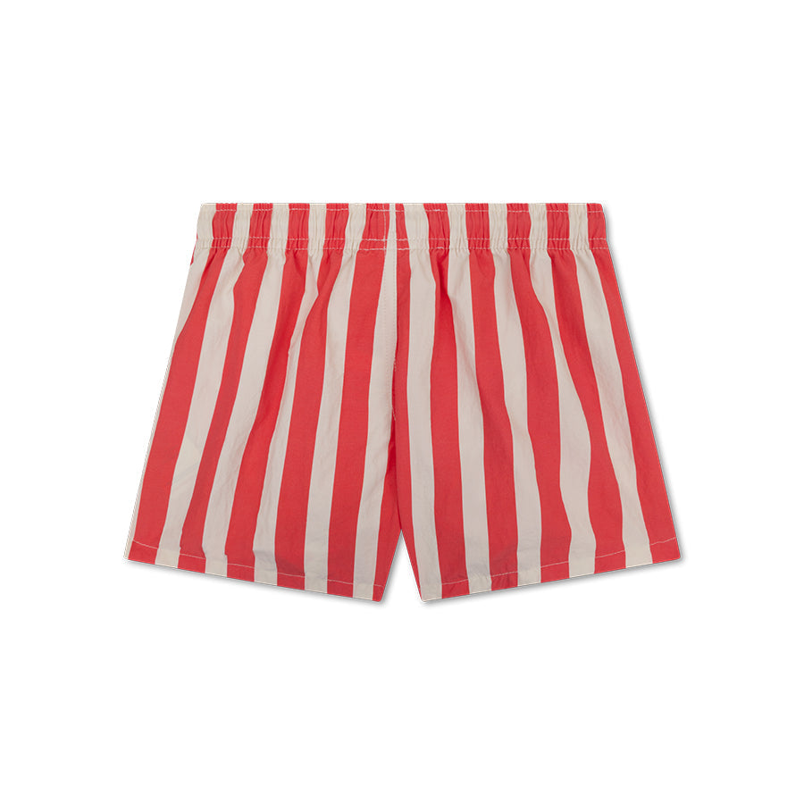 Swim Shorts - Beige/Red - Lobster Stripe