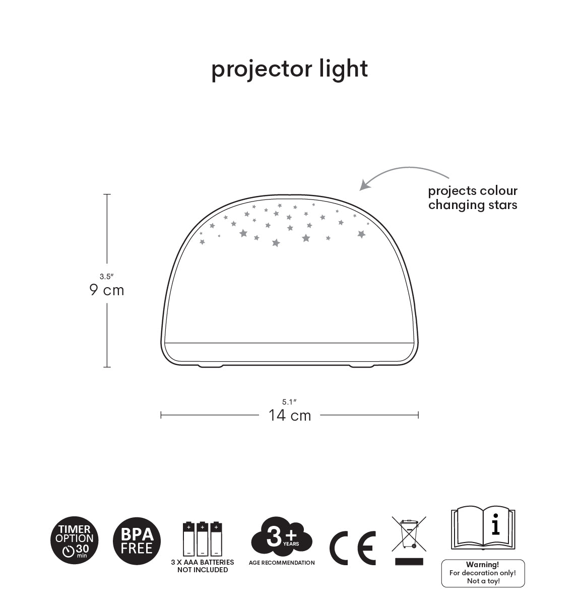 Veilleuse projecteur - Espace – vue 7 – A Little Lovely Company