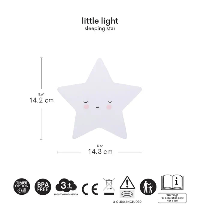 Petite veilleuse Étoile endormie – vue 10 – A Little Lovely Company