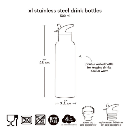 Gourde XL en inox - Pirates – vue 8 – A Little Lovely Company