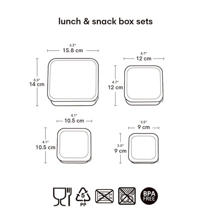 Lot de 4 boîtes repas et goûter - Fun – vue 7 – A Little Lovely Company