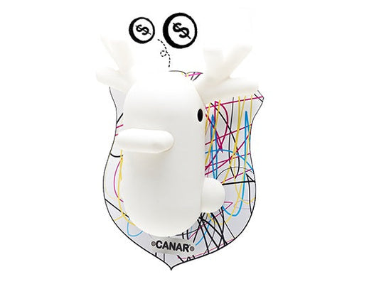 Weißes Wandsparschwein mit Ente