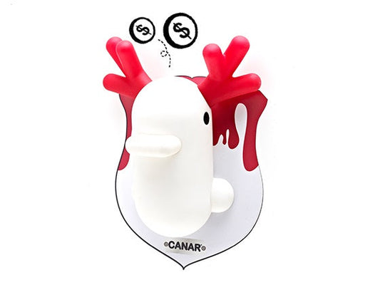 Weißes und rotes Wandsparschwein mit Ente