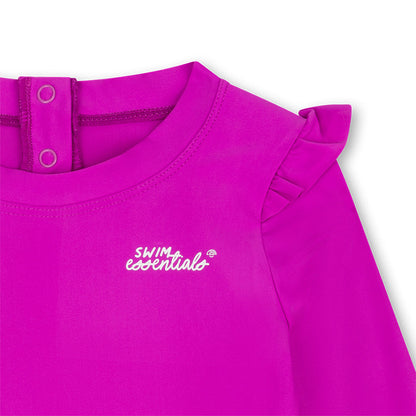 UV-Schwimm-T-Shirt Langarm – Lila – Wildfuchsia