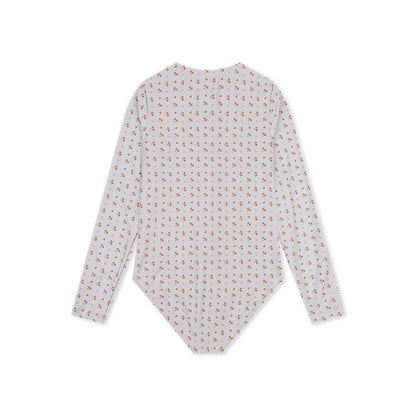 UV Swimsuit Girls With Long Sleeves - Old Pink - Cozy Hearts