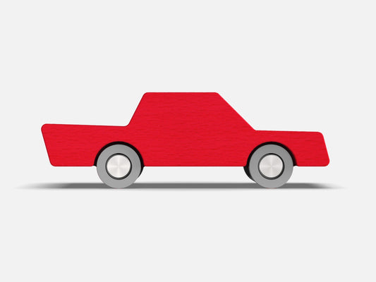 Waytoplay Back and Forth Car Red - voiture en bois rouge
