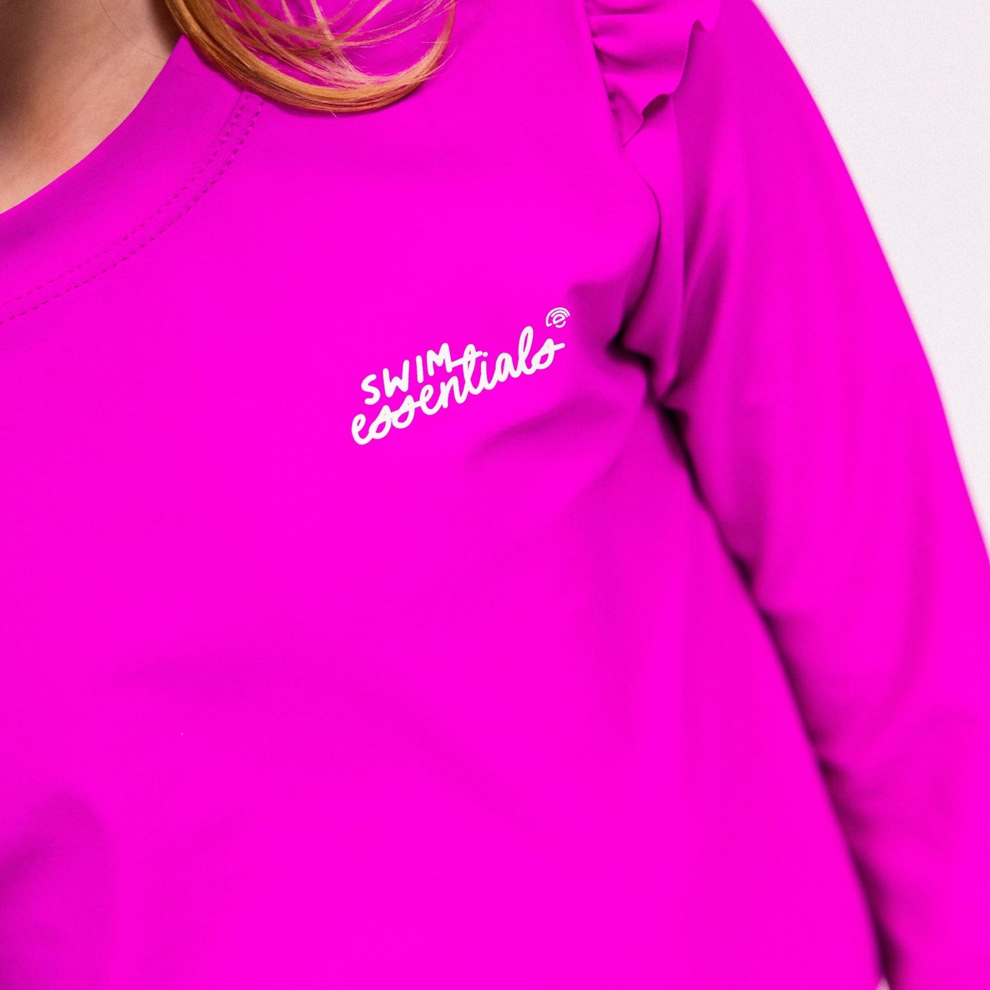 UV-Schwimm-T-Shirt Langarm – Lila – Wildfuchsia