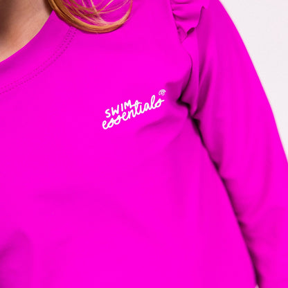 UV-Schwimm-T-Shirt Langarm – Lila – Wildfuchsia