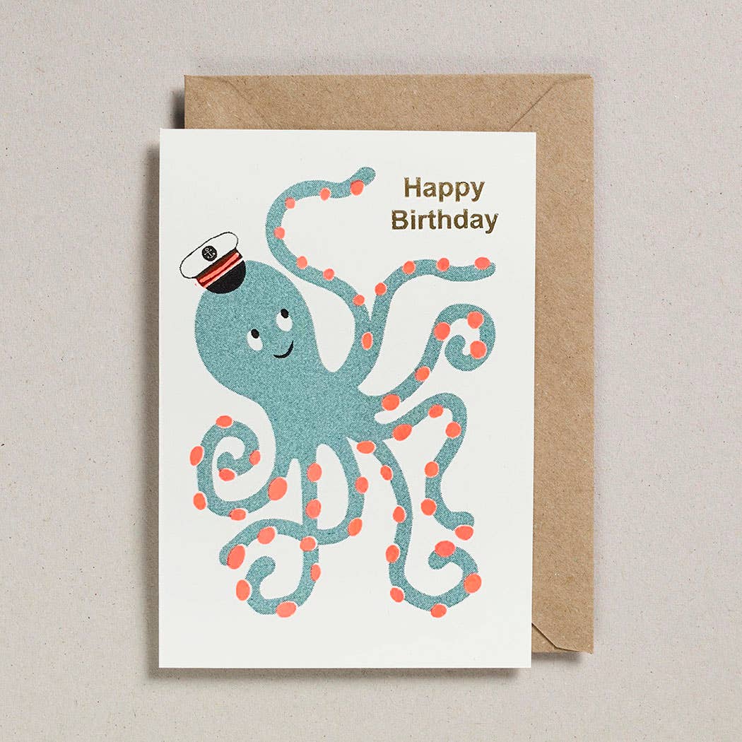 Birthday Card - Marine Octopus