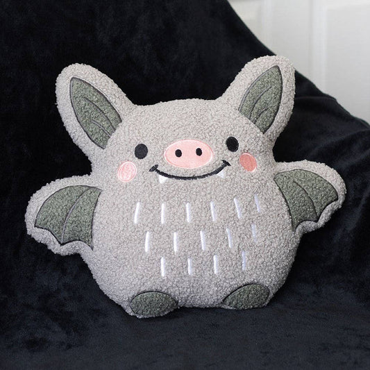 Cute boucle bat cushion