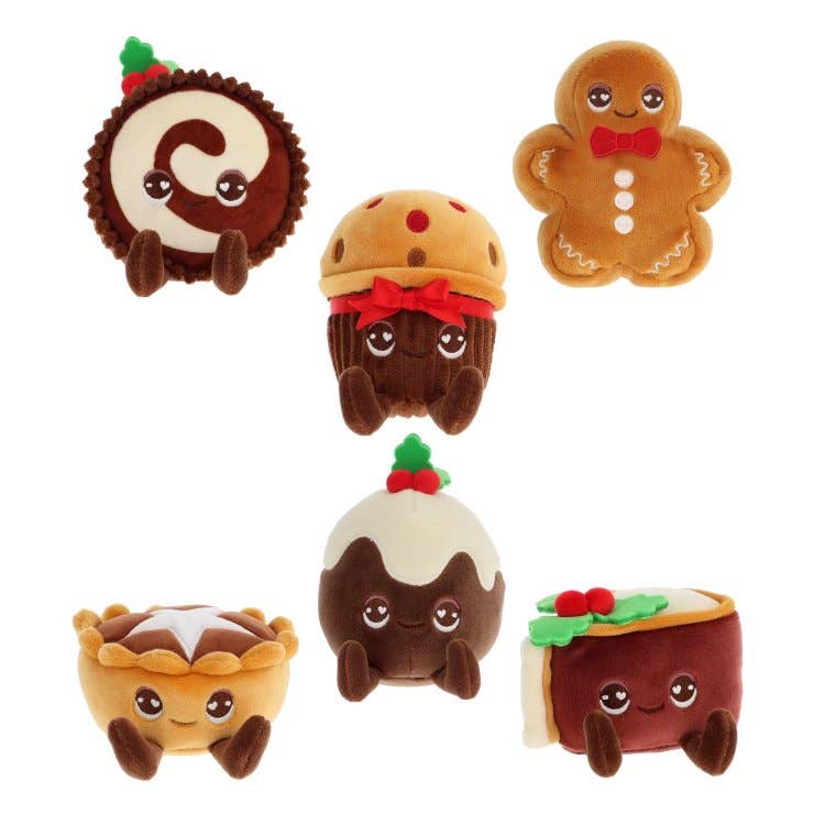Mini peluches pâtisseries de Noël 8 cm – 6 modèles