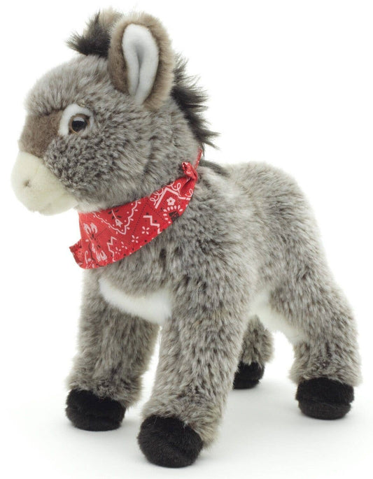 Donkey plush with scarf, standing