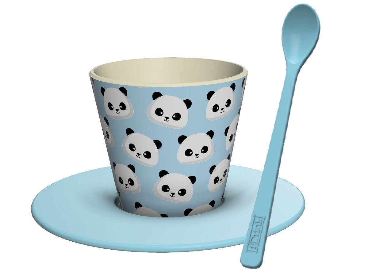 Tasse, Löffel und Untertasse Panda „Pandastisch“