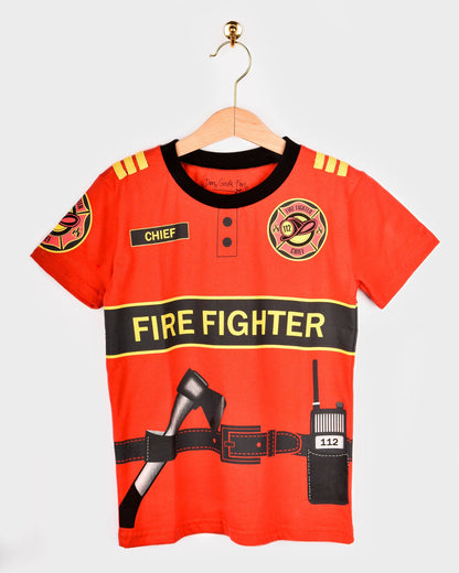 T-Shirt Fire-Fighter aus Bio-Baumwolle 98-104 cm