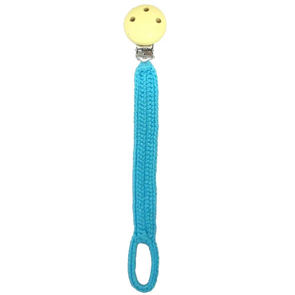 Crochet Pacifier Clip - Turquoise