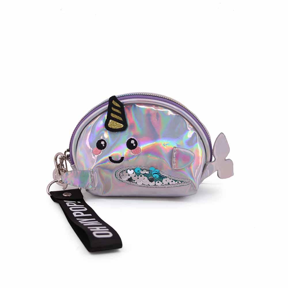 Porte-Monnaie Ovale Oh My Pop! « Narval » – Argent