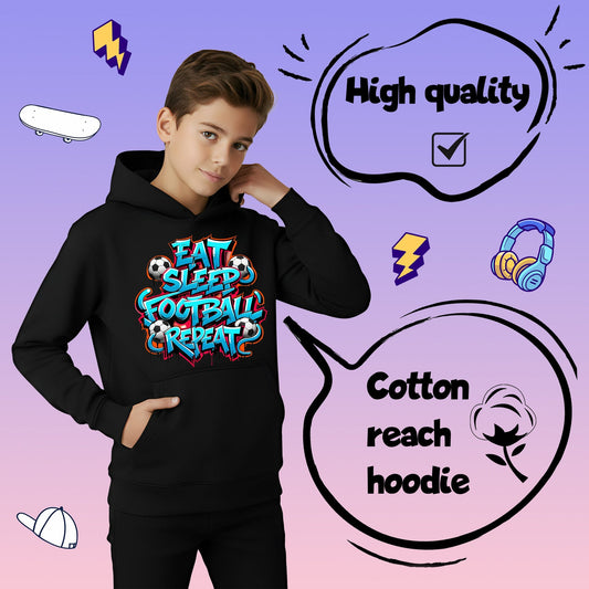 Gymnastics hoodie – Fringoo gaming black for Boys Cotton Rich Soft Hooded – EatFootball black